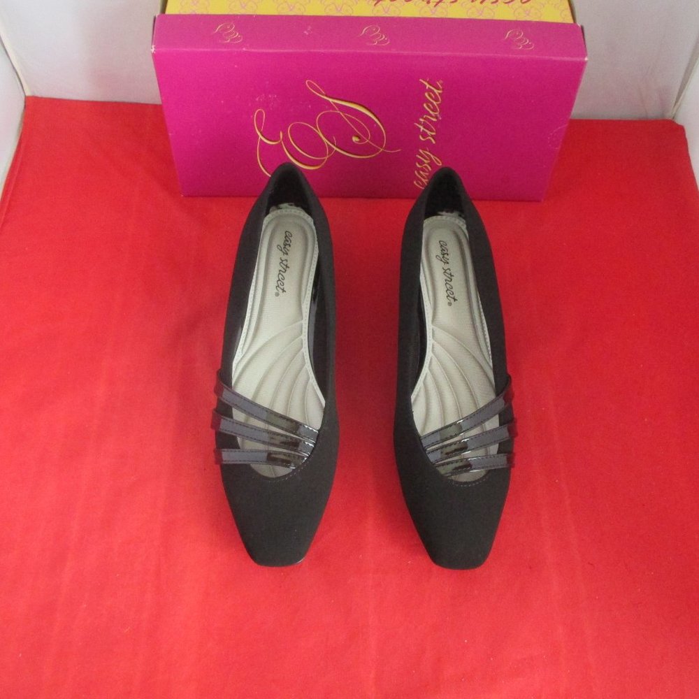 EASY STREET Entice Squared toe Pump - Black - US Size 9 1/2 M -  #698